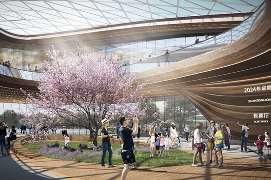 2024年成都世界园艺博览会主会场首个单体建筑顺利封顶3.jpg